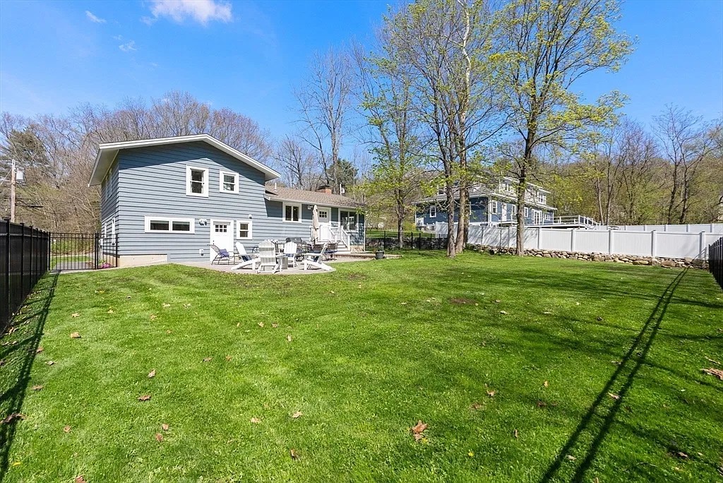 Backyard of the Amesbury custom home