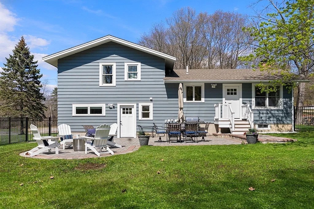 Back patio of the Amesbury custom home
